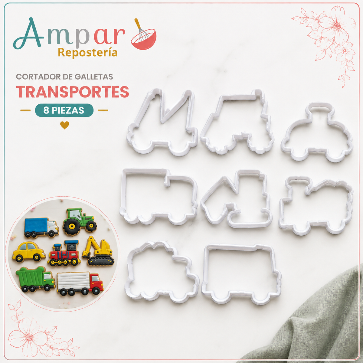 Cortador galleta plastico transportes