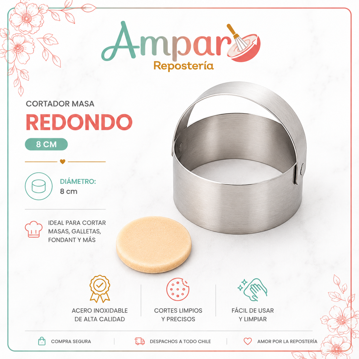 Cortador Masa Redondo 8 cm
