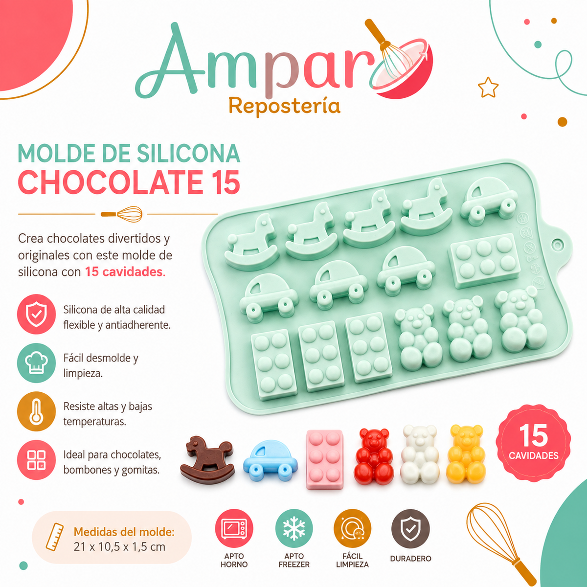 Molde de Silicona Diseños Baby Shower / Juguetes