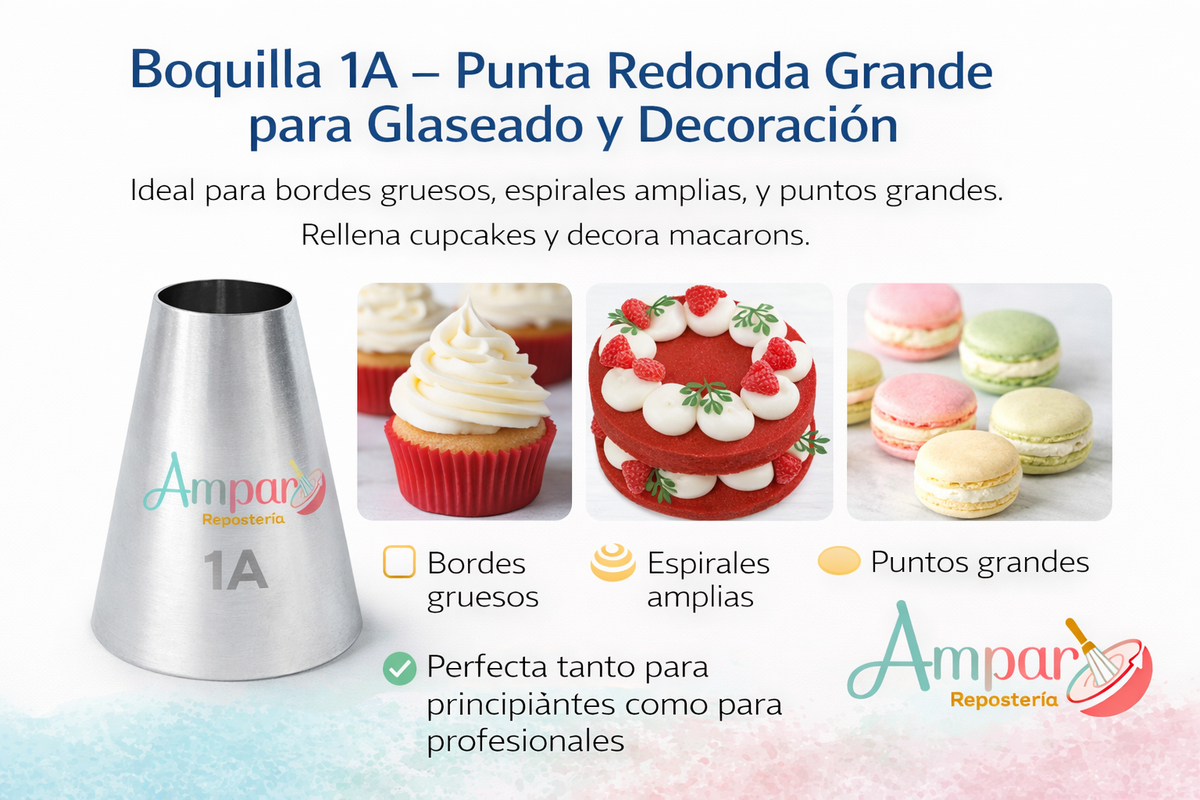 Boquilla 1A – Para glaseado y decoración de repostería