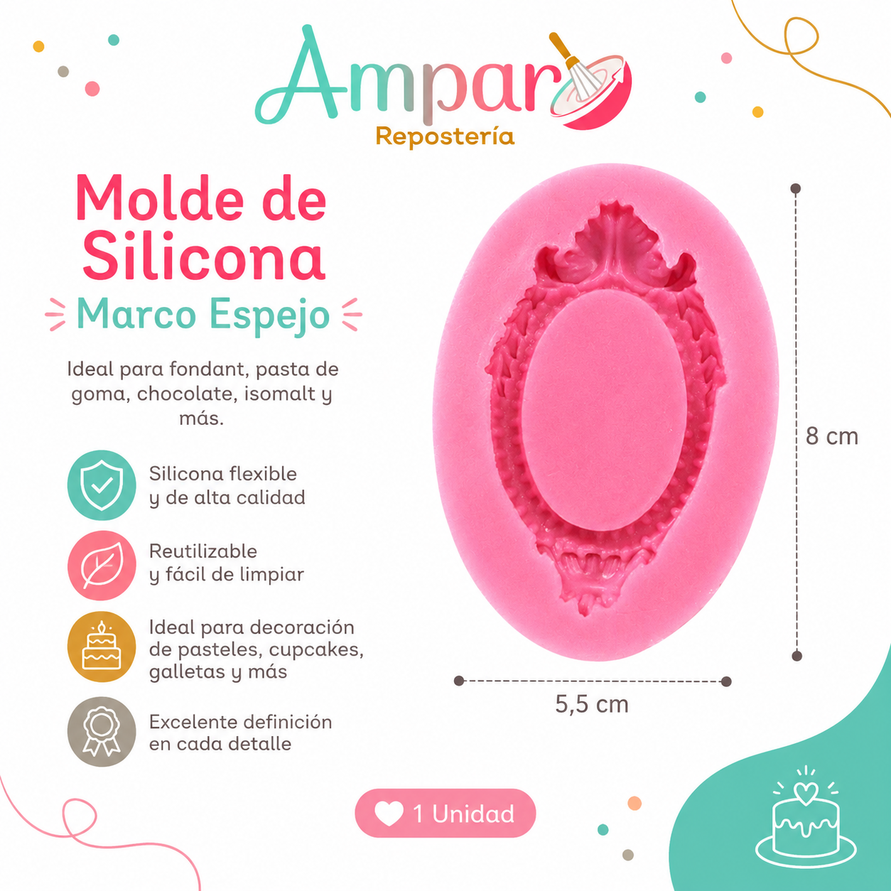 Molde de Silicona Marco Espejo Ovalado