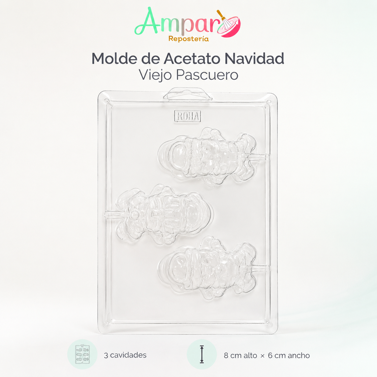 Molde  Acetato navidad  viejo pascuero