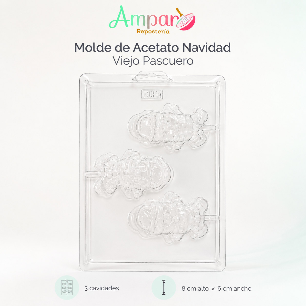 Molde  Acetato navidad  viejo pascuero