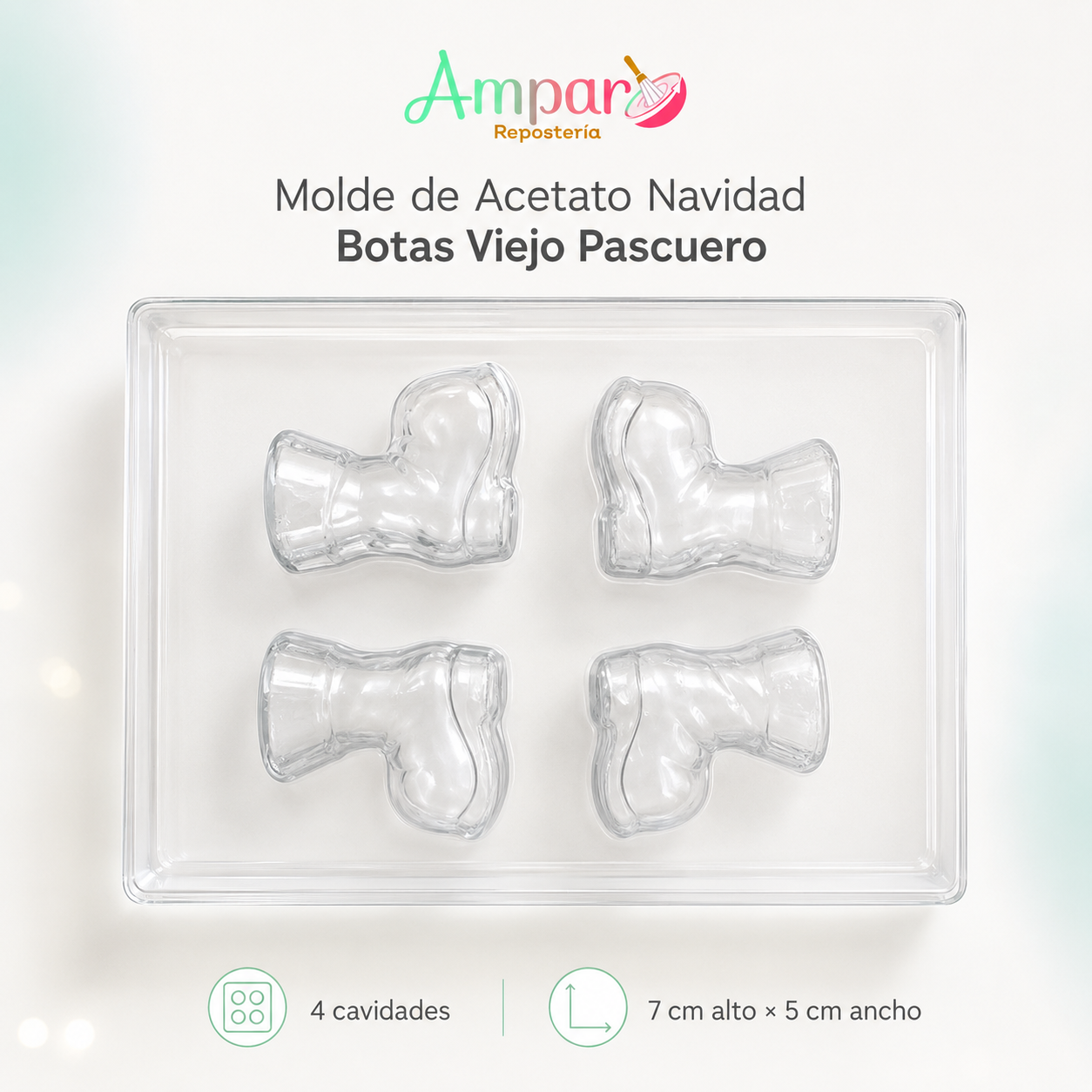 Molde  Acetato navidad botas viejo pascuero