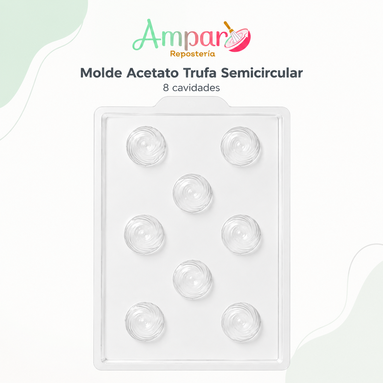Molde Acetato Trufa Semicircular