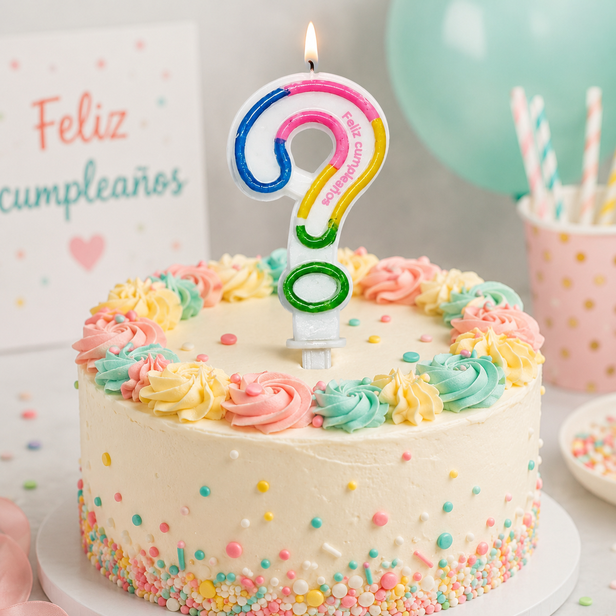 Vela Signo de Interrogación Colores – Unidad
