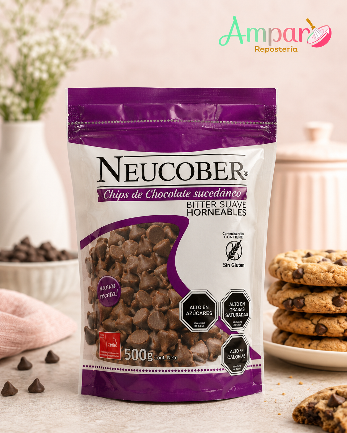 Chips de Chocolate Neucober Bitter Suave Horneables 500 g