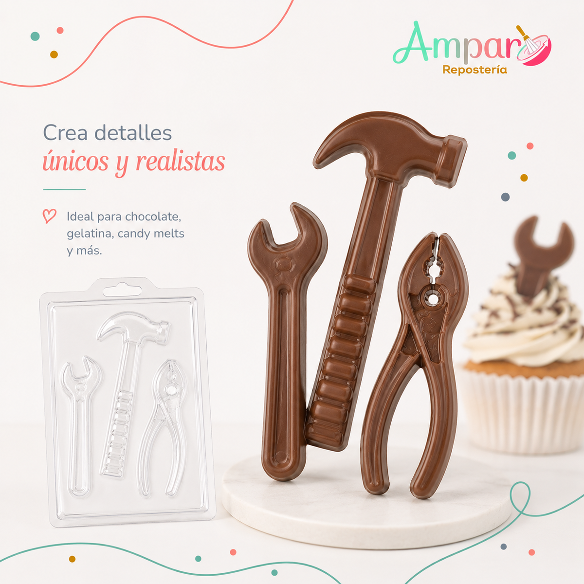 Molde de Acetato Herramientas – Martillo, Alicate y Llave