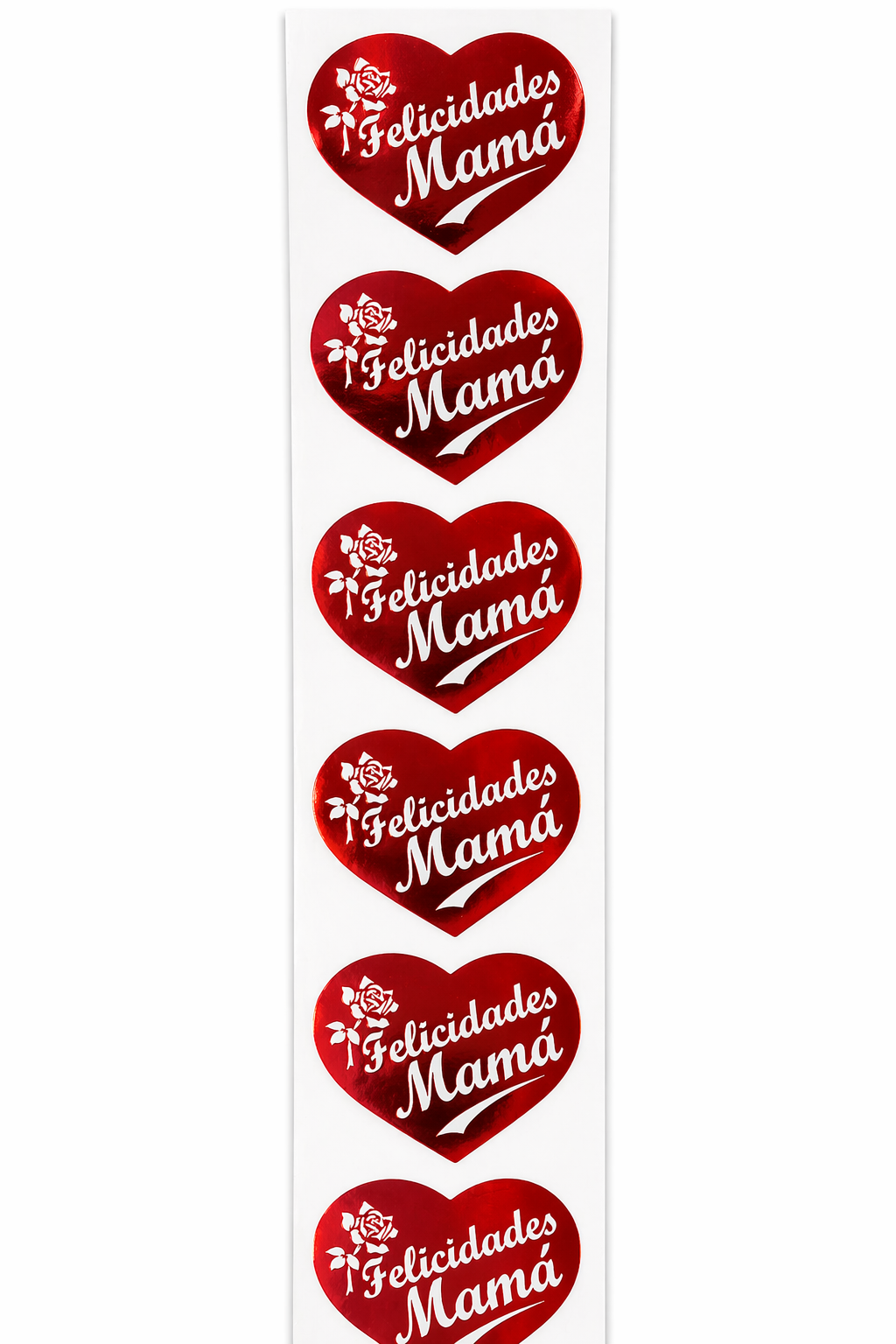 Sticker “Feliz Día Mamá” – Corazón Rojo (Pack 100 unidades)