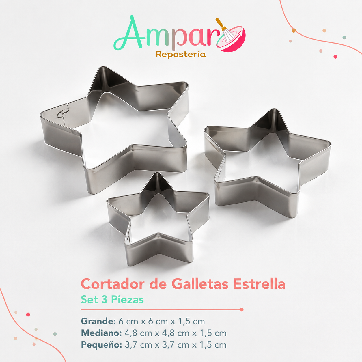 Cortador de Galletas Estrella – Set 3 Piezas