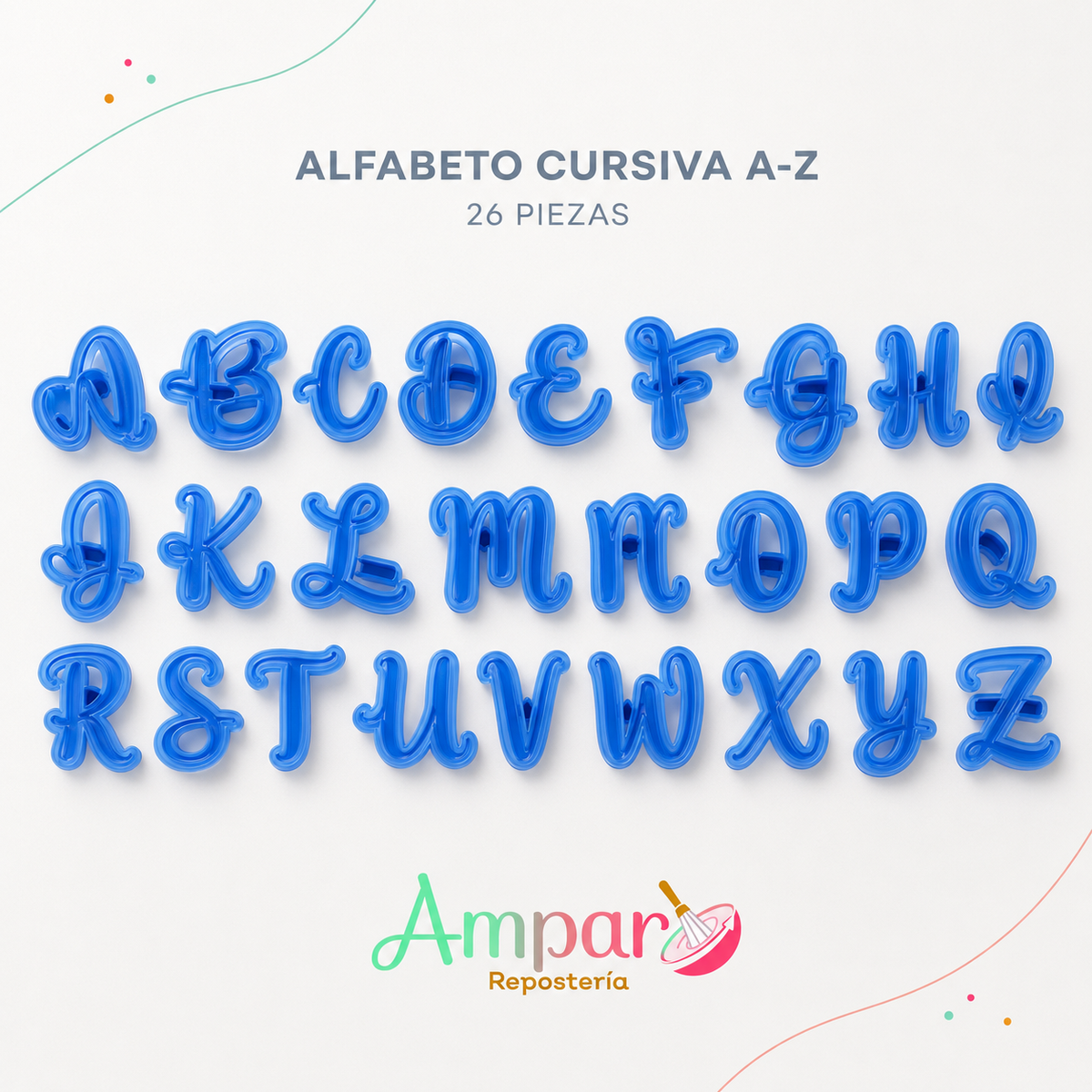 Cortador de letras mayúsculas 26 piezas