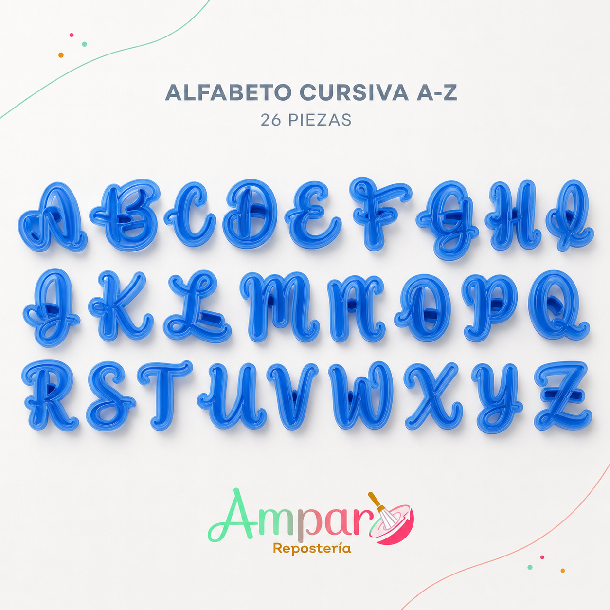 Cortador de letras mayúsculas 26 piezas