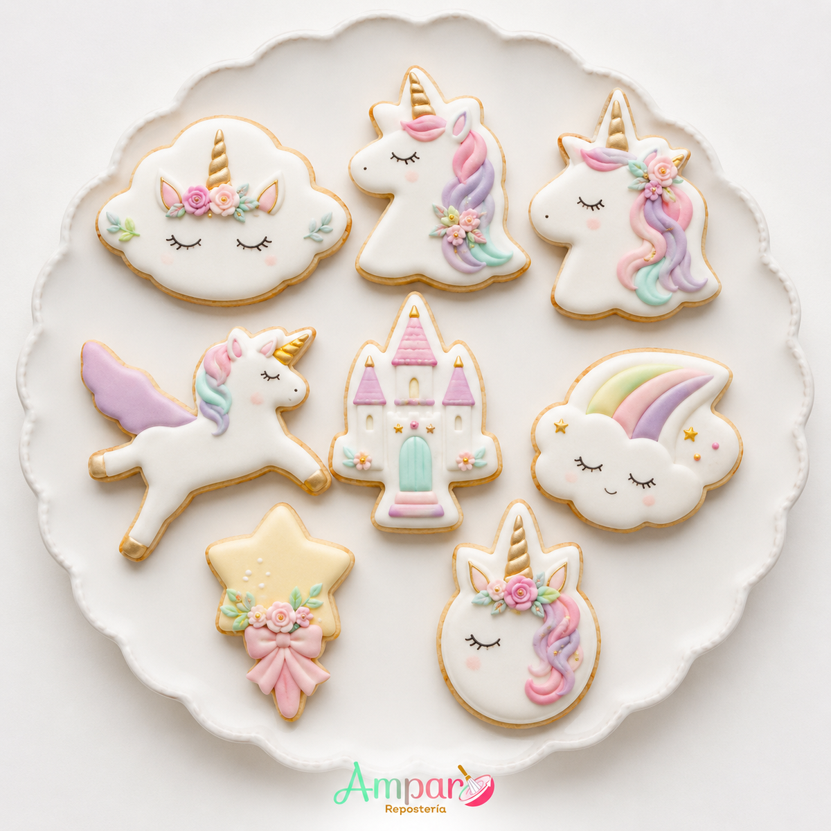 🦄 Cortador de Galletas Unicornio – Set 8 Piezas