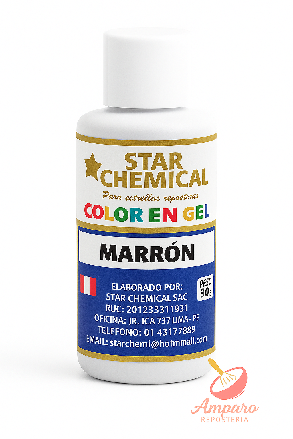 Colorante Gel Comestible Repostería Star Chemical Color Marron
