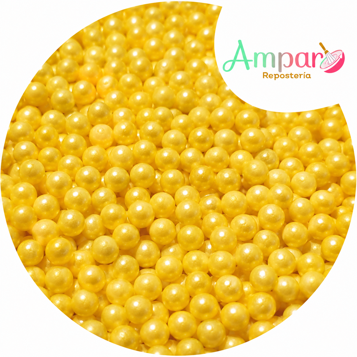 Sprinkles Perla Amarilla 6 mm – 50 g | Decoración Comestible para Repostería