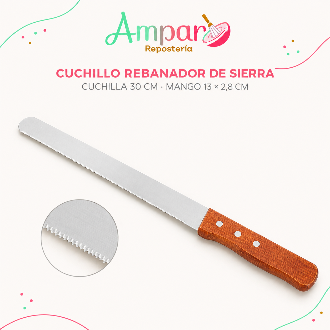 Cuchillo Rebanador de Sierra para Repostería