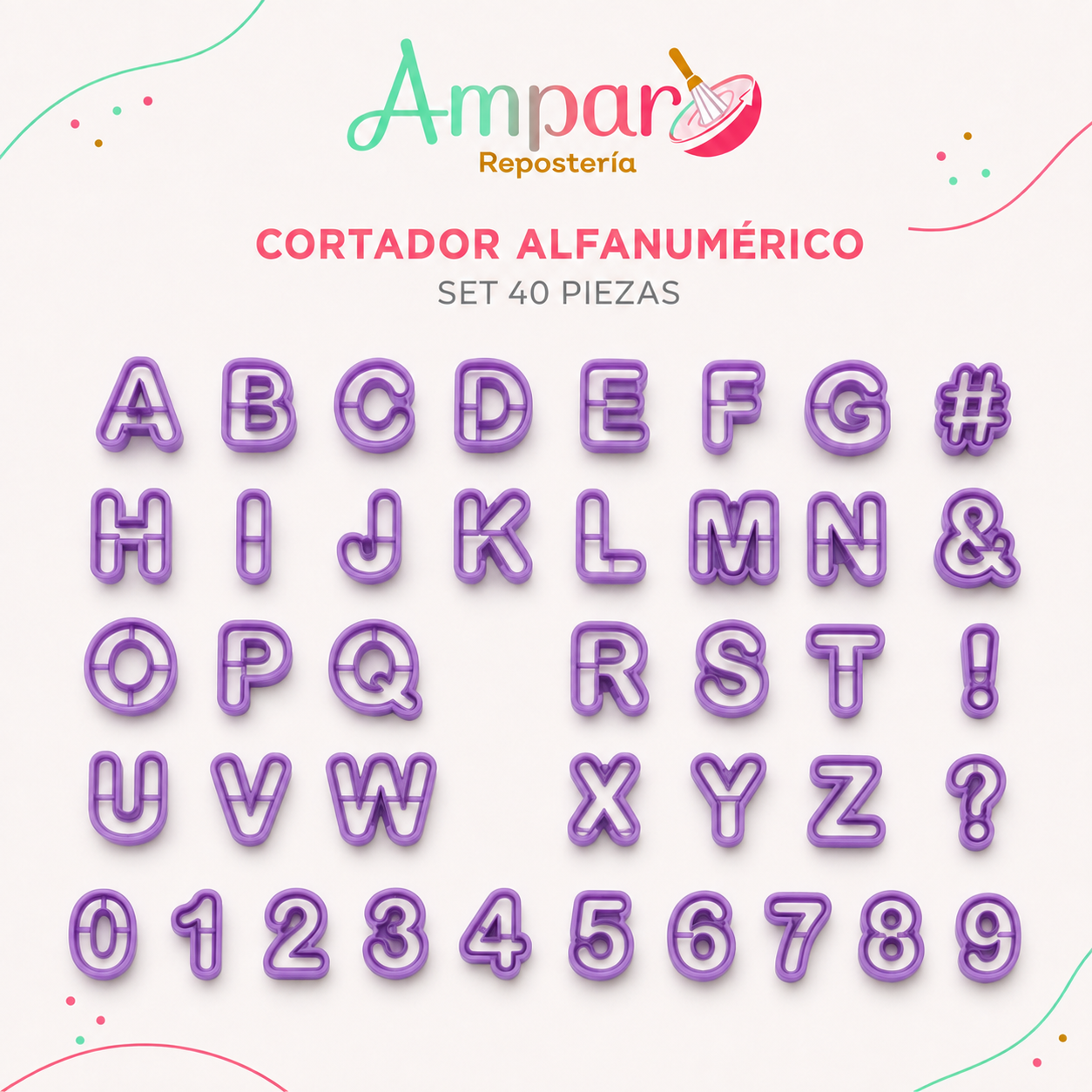 Cortador alfanumerico 40 piezas