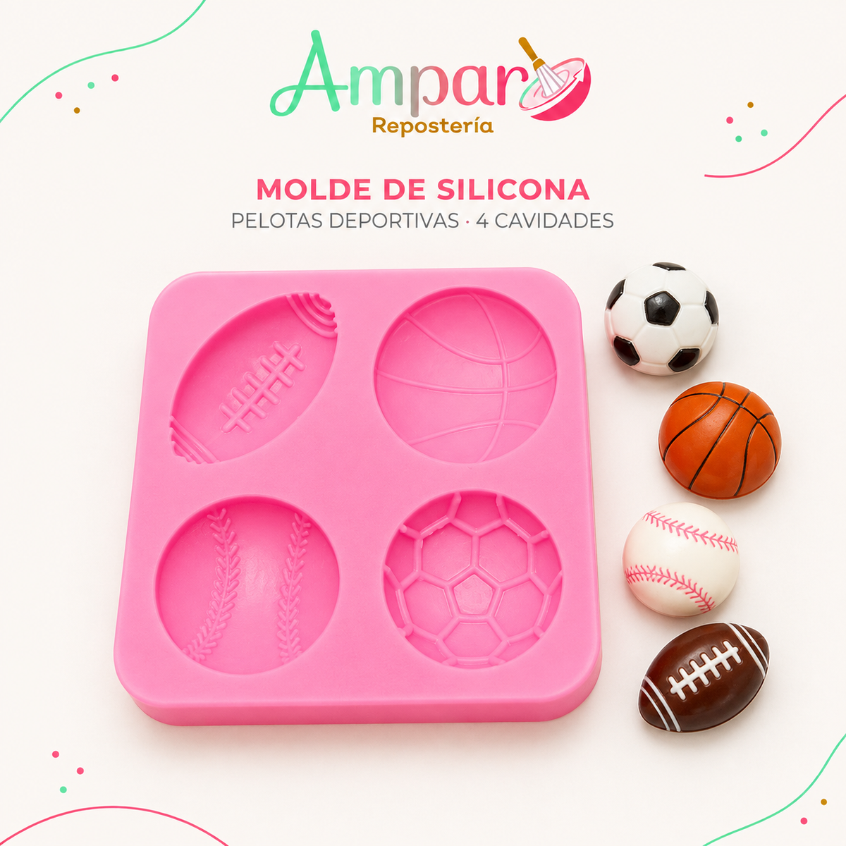 Molde de Silicona Pelotas Deportes
