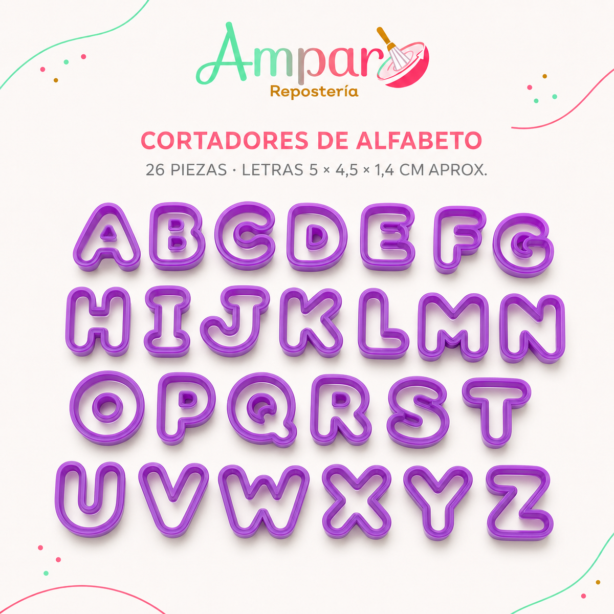 Cortador alfabeto 26 piezas