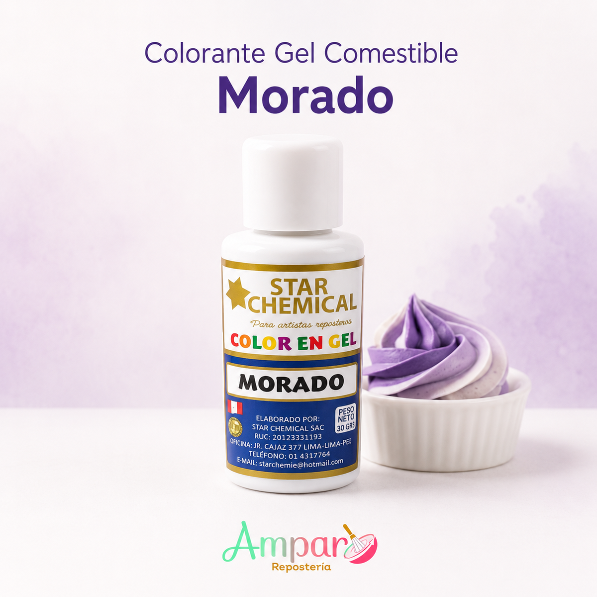 Colorante Gel Comestible Repostería Star Chemical Color Morado