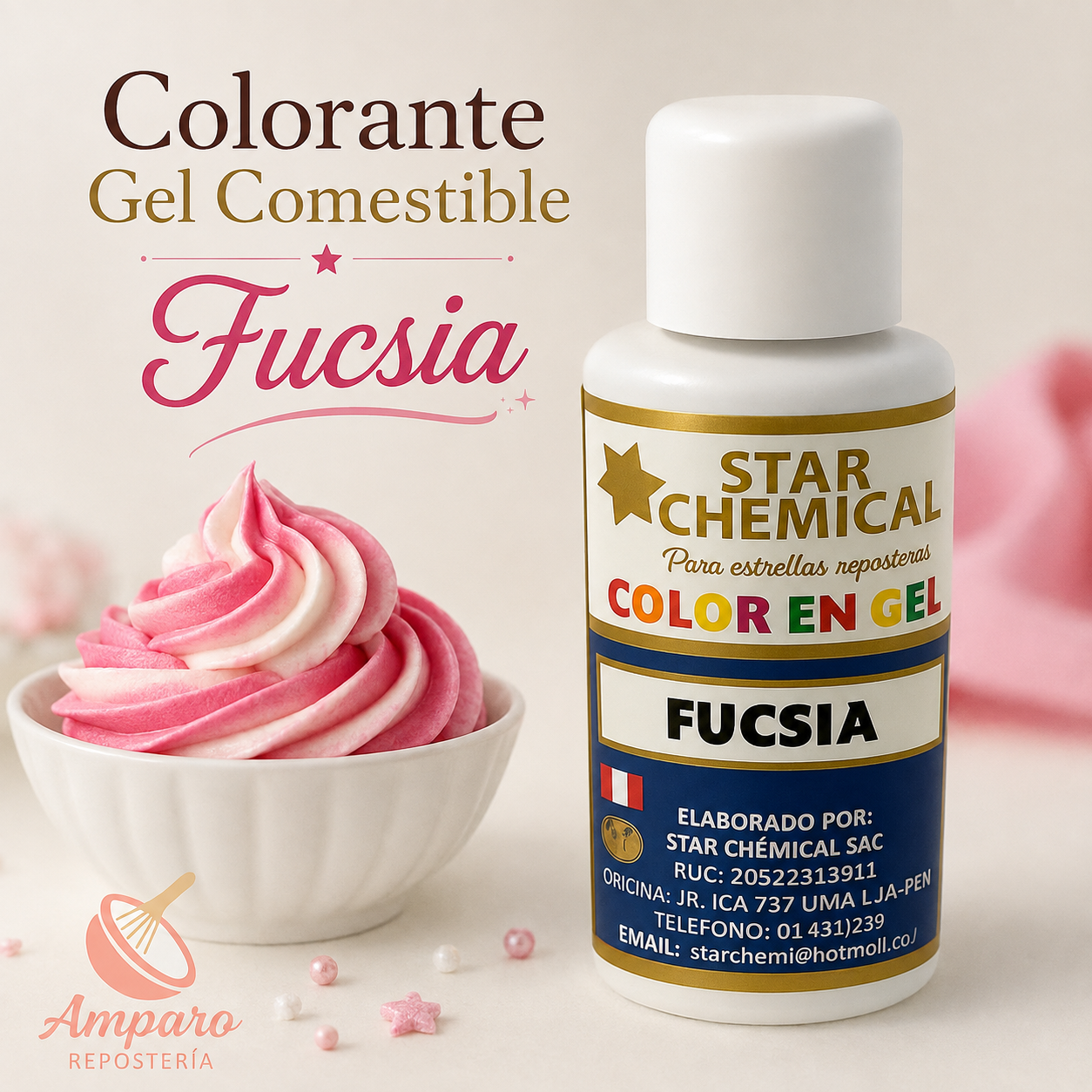 Colorante Gel Comestible Repostería Star Chemical Color Fucsia