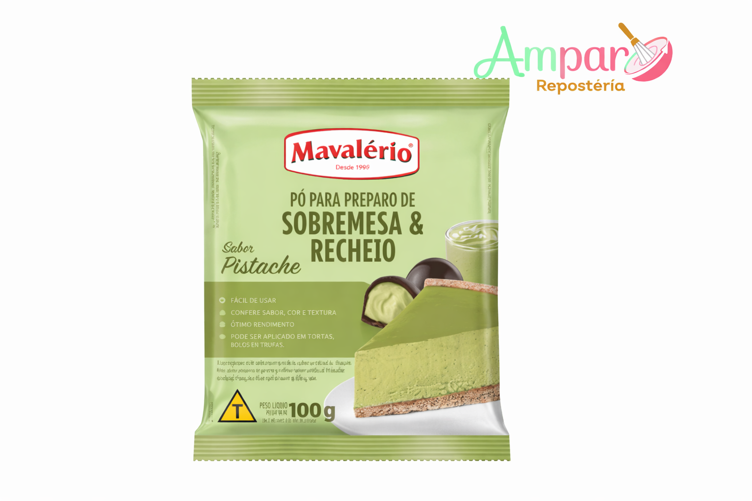 Polvo para preparar postres sabor Pistacho Mavalério 100 g