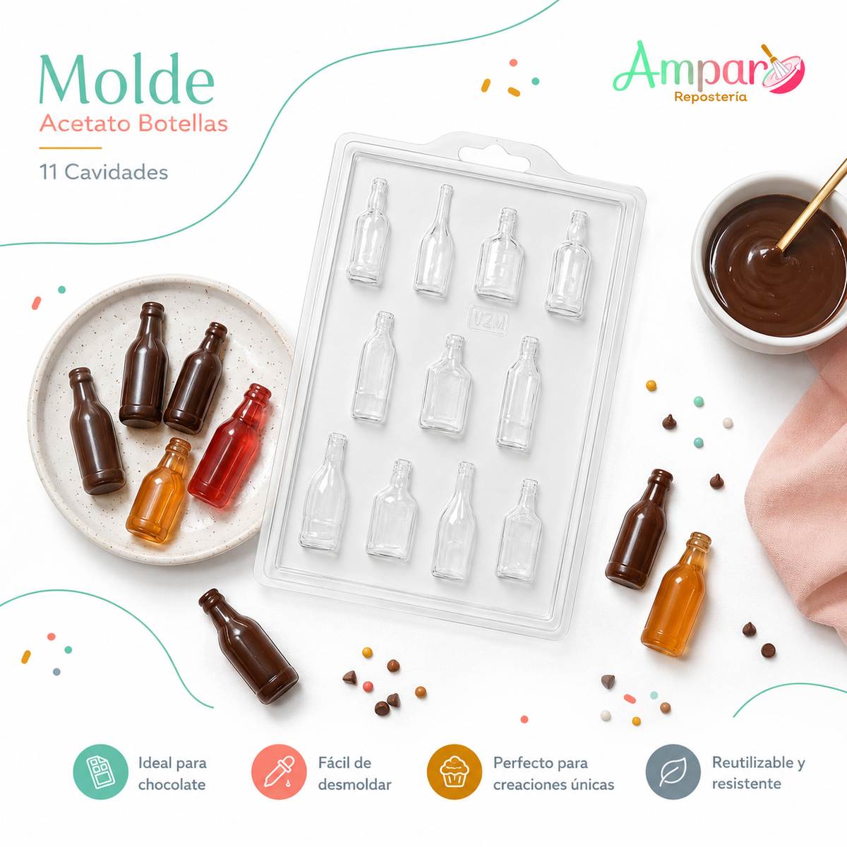 Molde Acetato Botellas – 11 Cavidades