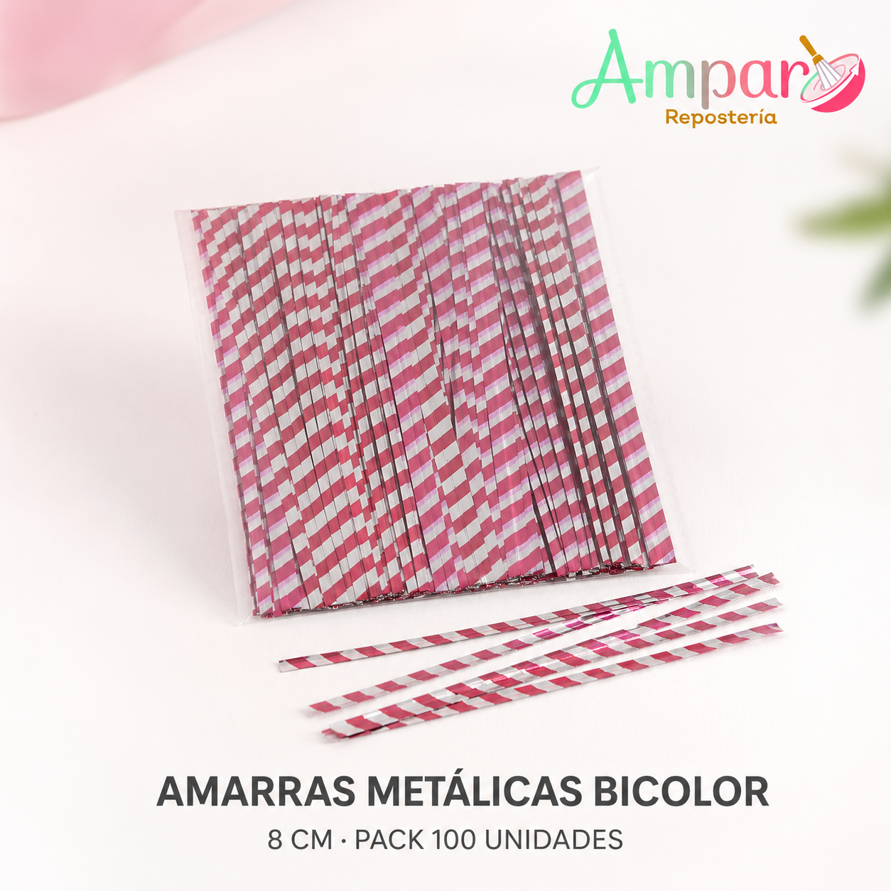 Amarras Metálicas Bicolor – 8 cm (Pack 100 unidades)