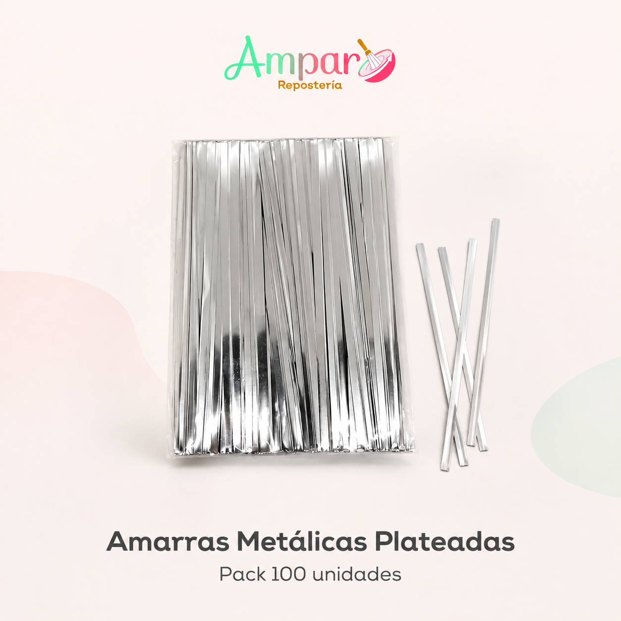 Amarras Metálicas Plateadas – 8 cm (Pack 100 unidades)
