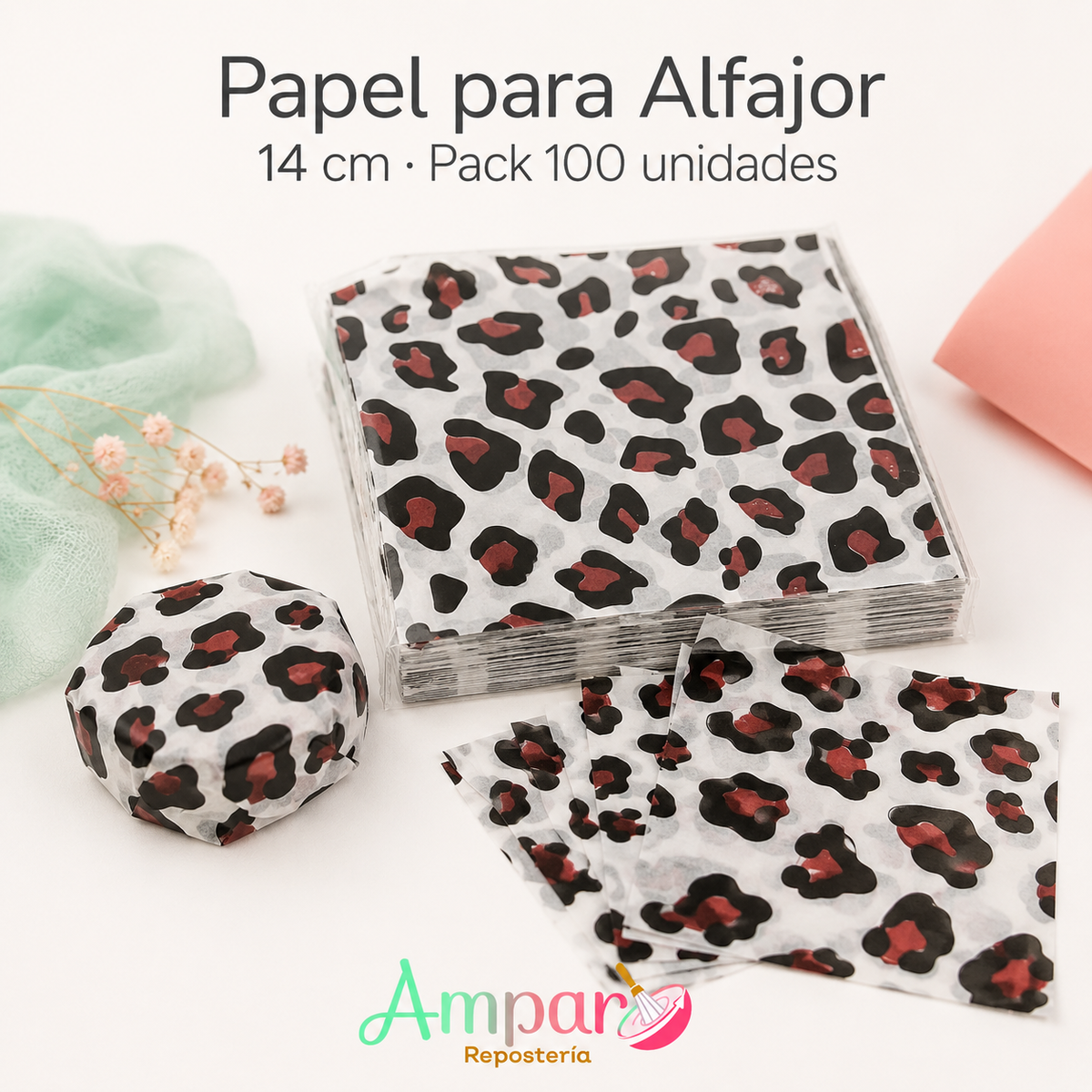 Papel para Alfajor Animal Print 14 cm – Pack 100 Unidades