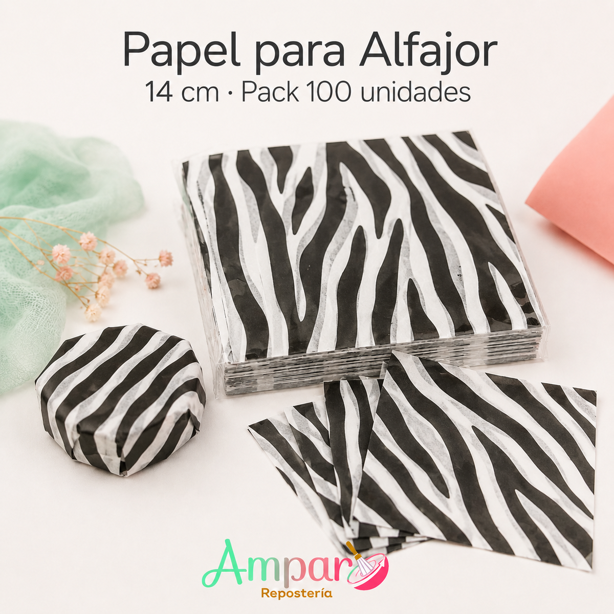 Papel para Alfajor Animal Print 14 cm – Pack 100 Unidades
