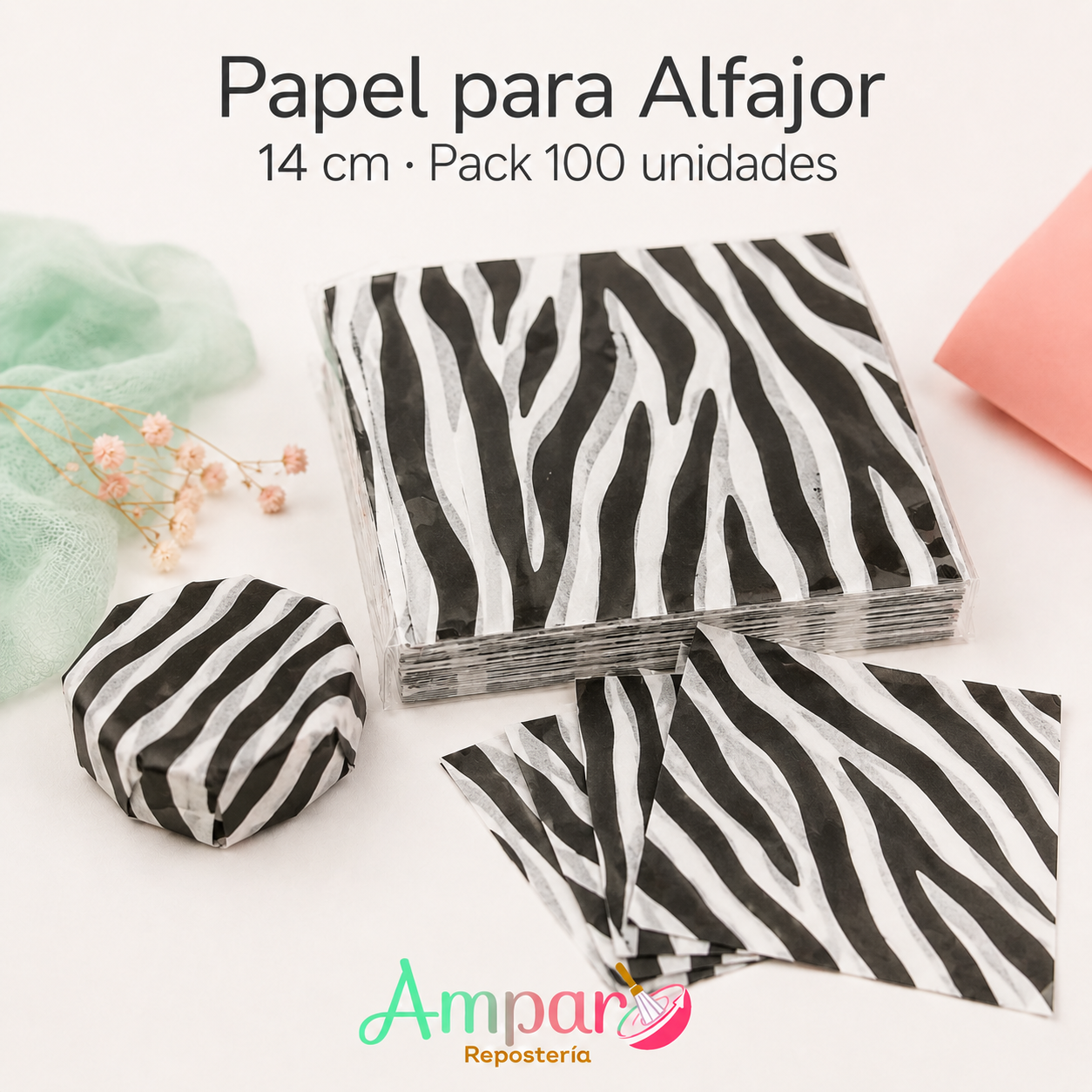 Papel para Alfajor Animal Print 14 cm – Pack 100 Unidades