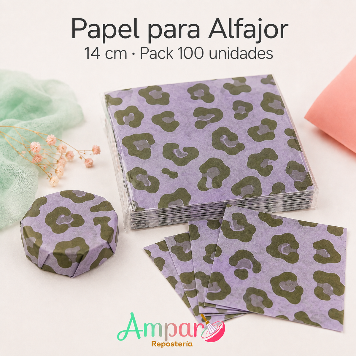 Papel para Alfajor Animal Print 14 cm – Pack 100 Unidades
