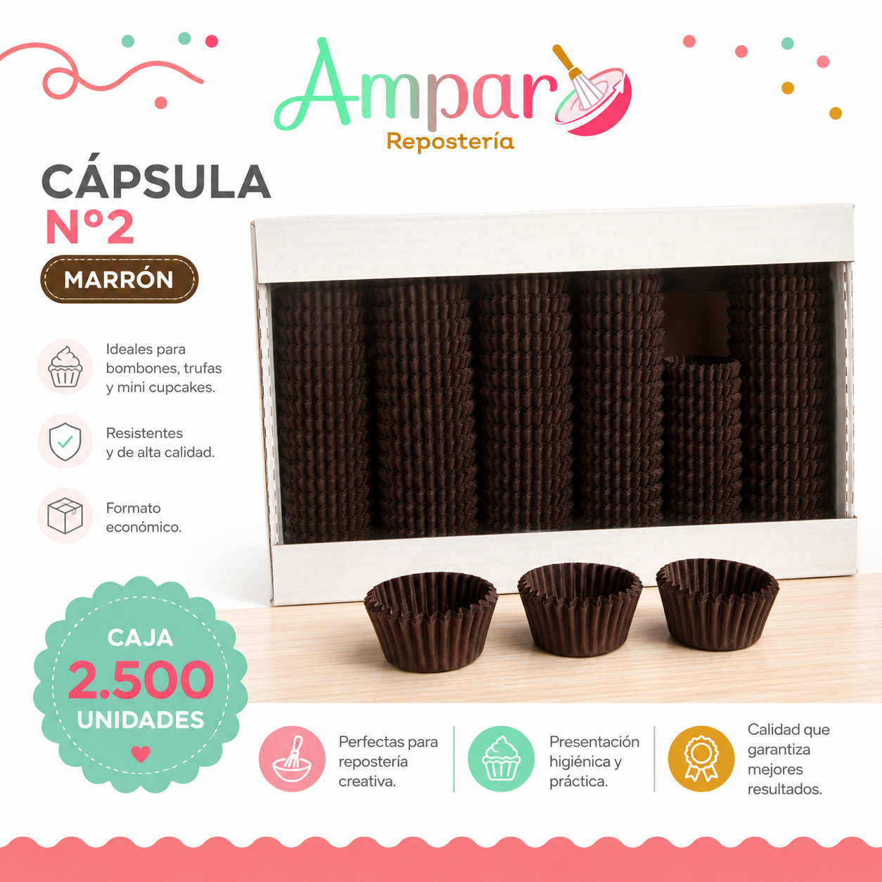 Cápsula N°2 Marrón – Caja 2.500 unidades