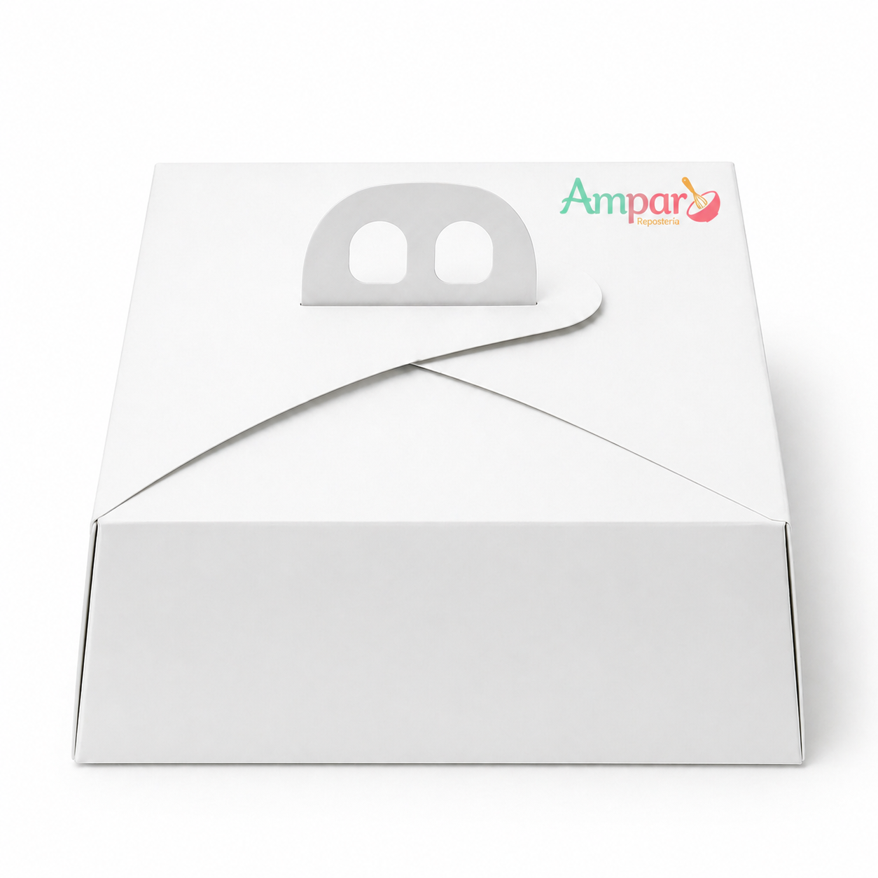 Caja torta carton blanco 25 cm x 15 cm
