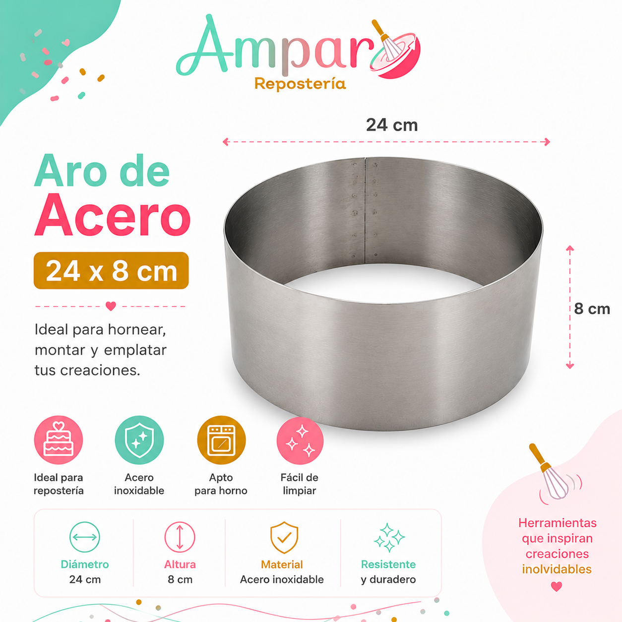 Aro acero 24*8 cm