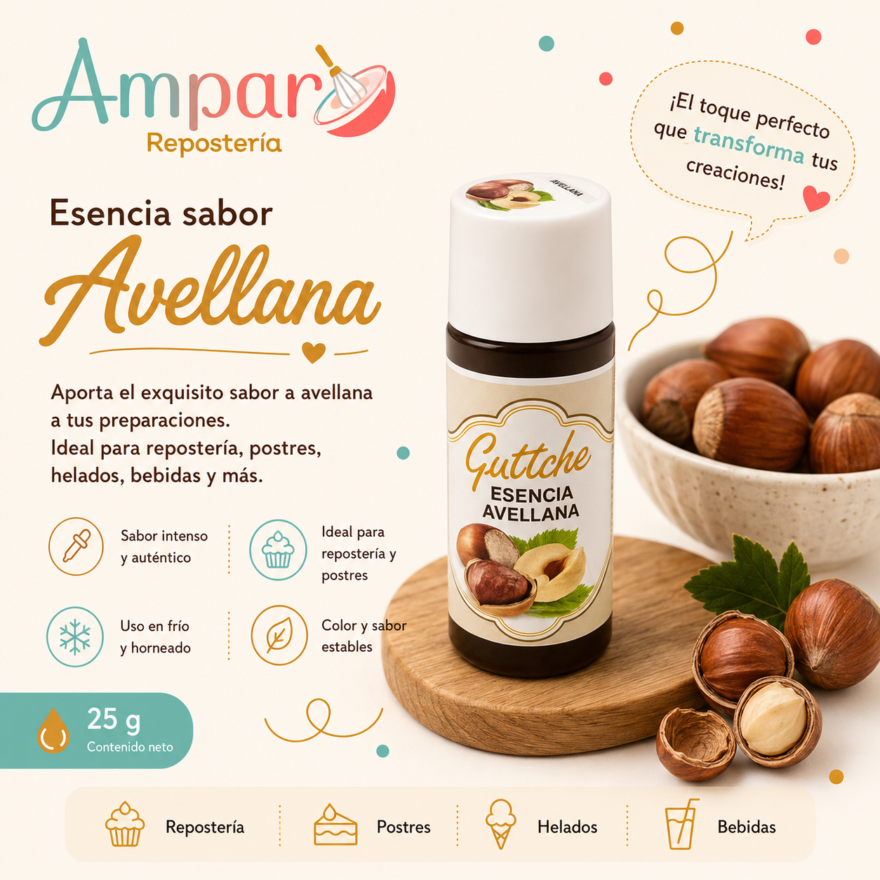 Esencia Avellana Guttche 25 gr.