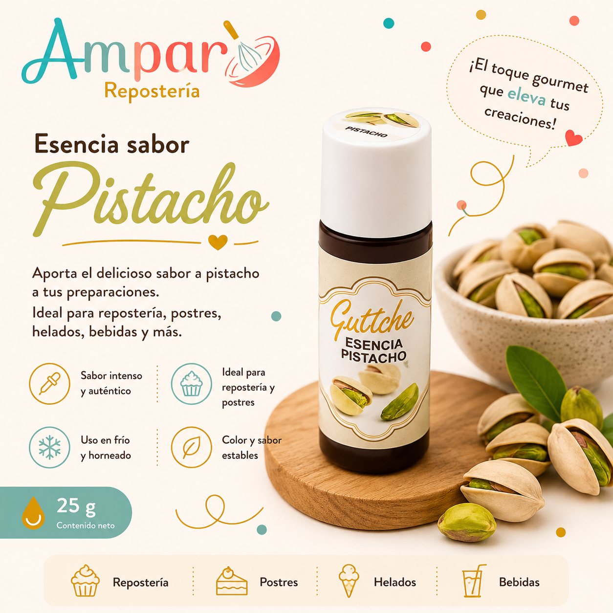 Esencia pistacho guttche  25 gr.