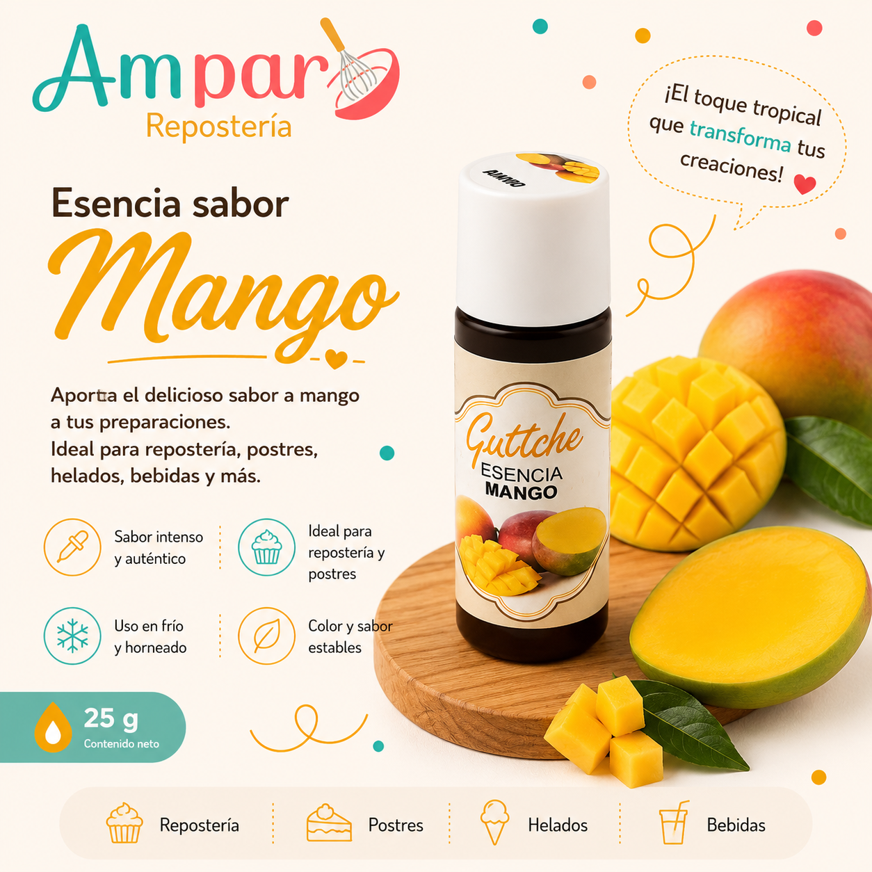 Esencia Sabor Mango Guttche 25 gr.