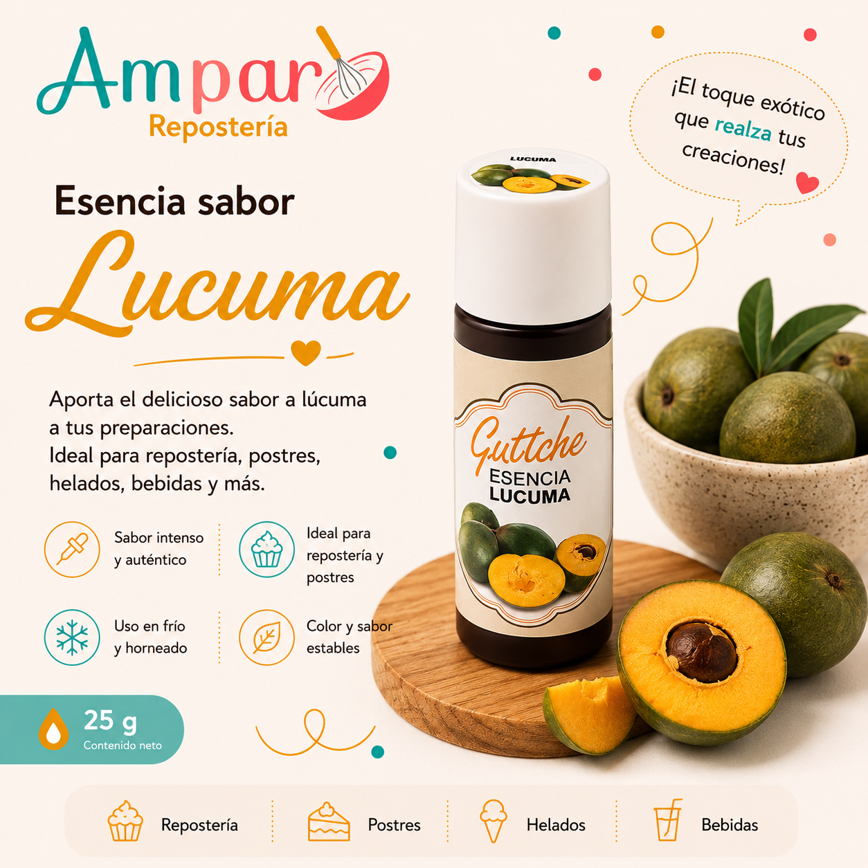 Esencia Sabor Lucuma Guttche 25 gr.