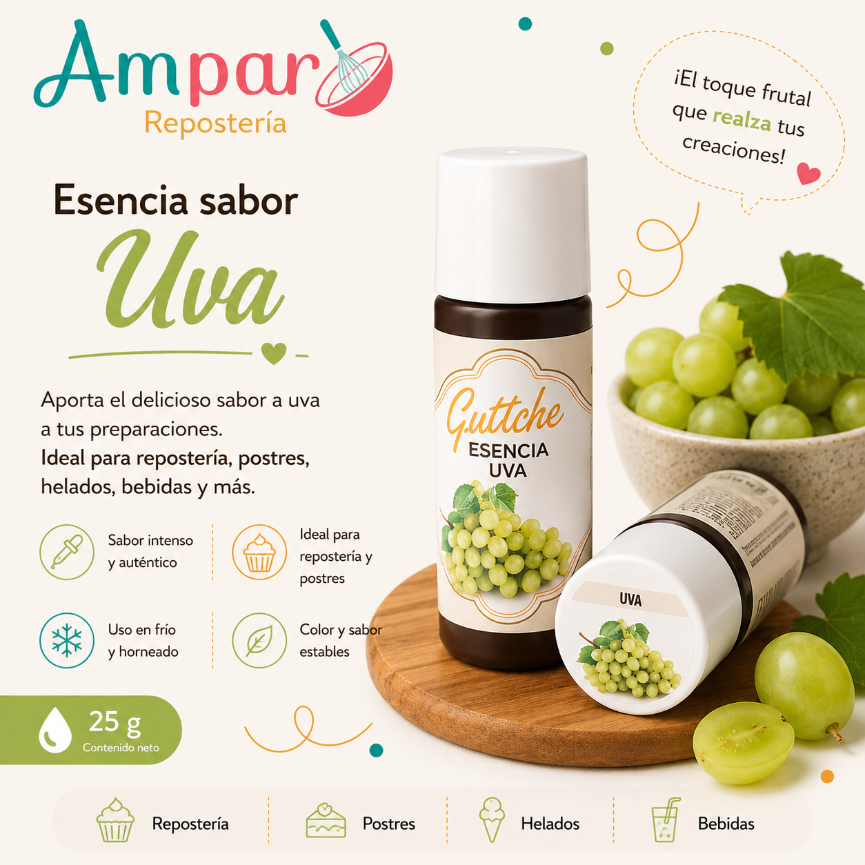 Esencia Sabor Uva Guttche 25 g