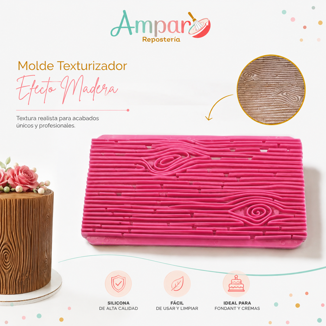 Marcador con Diseño Textura Madera
