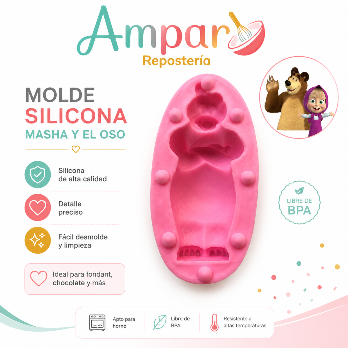 Molde Silicona El Oso de Masha