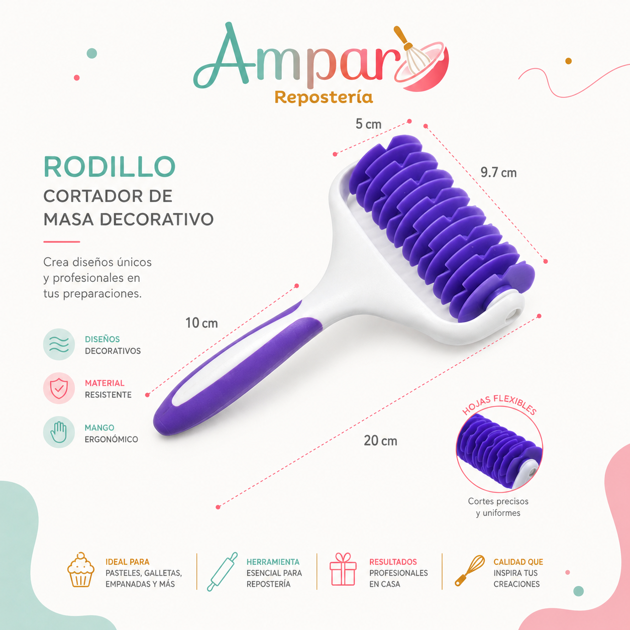 Cortador de Cintas Decorativo para Masa