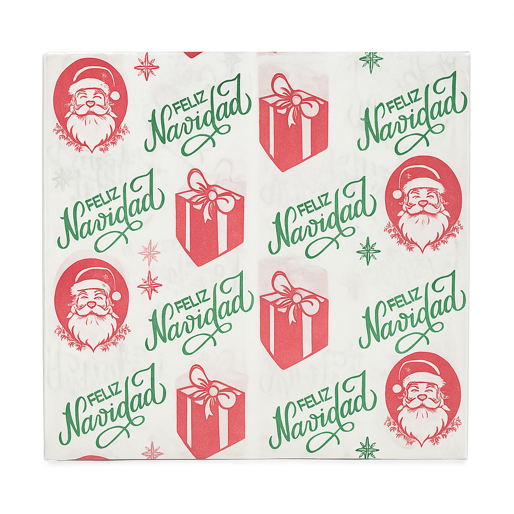 Papel antigrasa para alfajores – Diseños de Navidad 🎄 (pack 100 unid.)