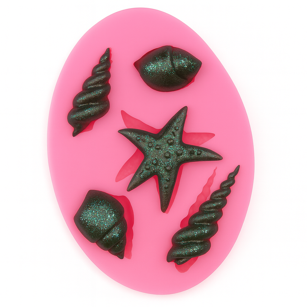 Molde de Silicona Conchitas y Estrella de Mar – Repostería y Chocolatería