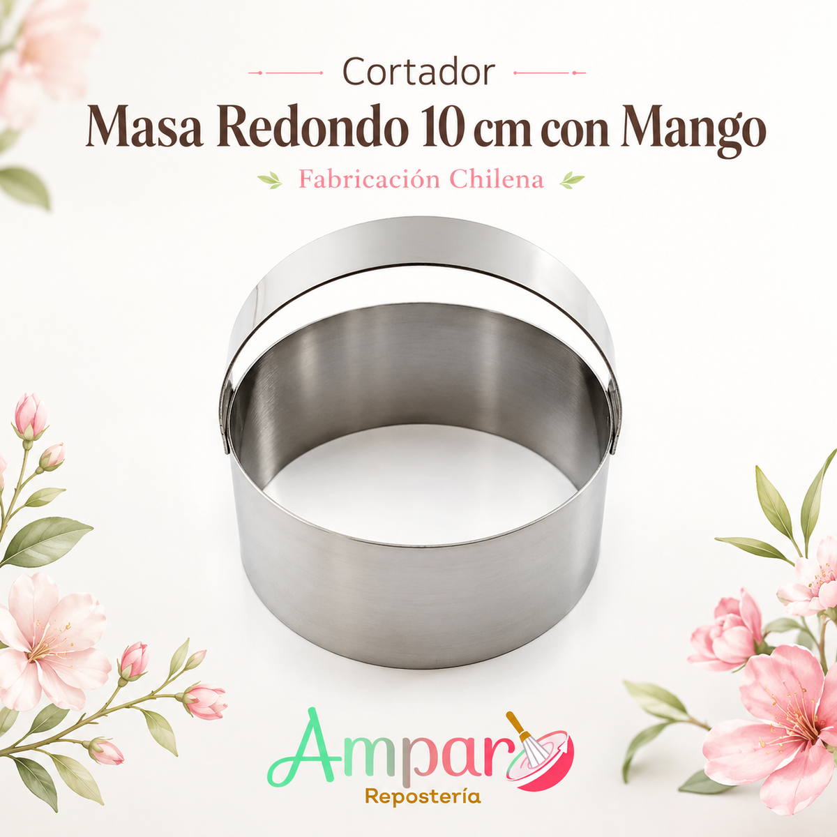 Cortador Masa Redondo 10 cm con Mango | Fabricación Chilena