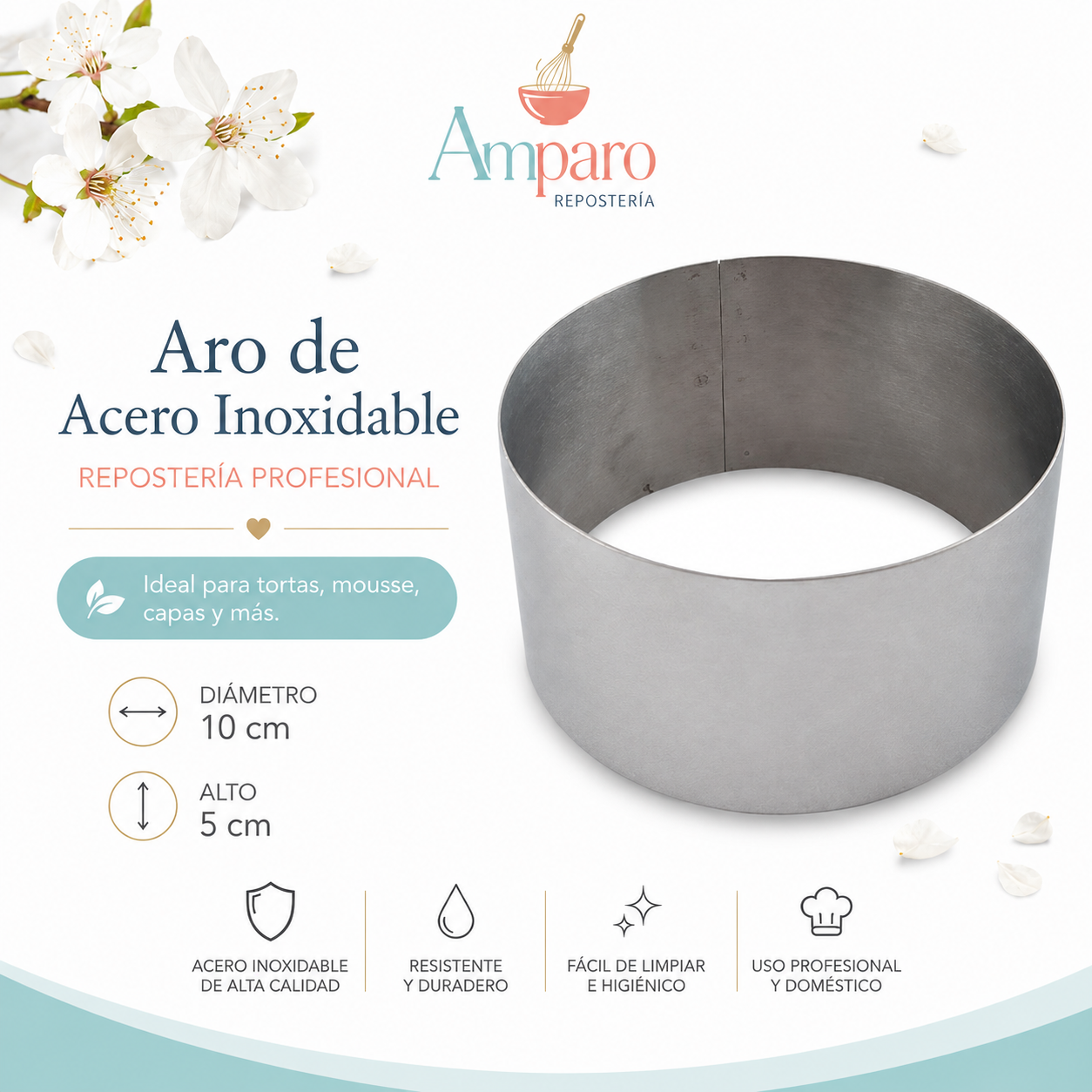 Aro de Acero Inoxidable 10 cm