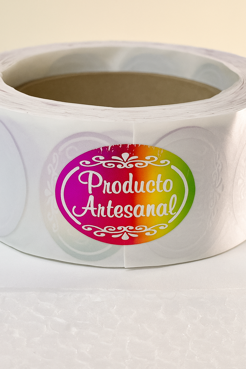 Sticker o etiqueta producto artesanal  rollo 1.000 unidades