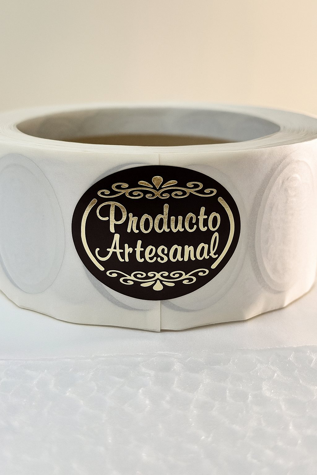 Sticker o etiqueta producto artesanal  rollo 1.000 unidades